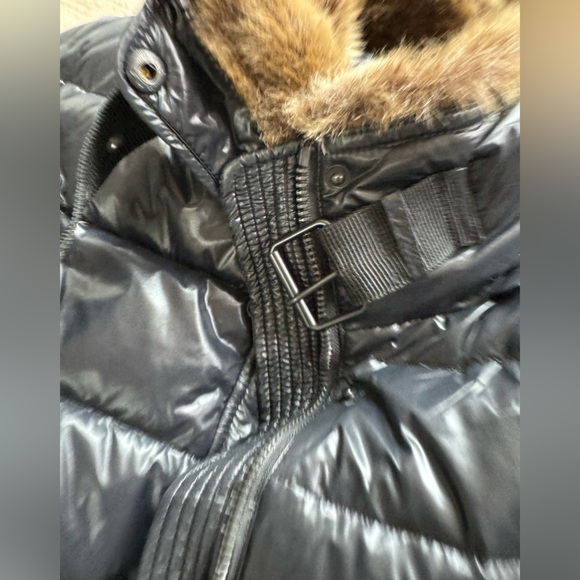 S13 women’s black coat size extra large with detachable fur hood - Picture 8 of 13